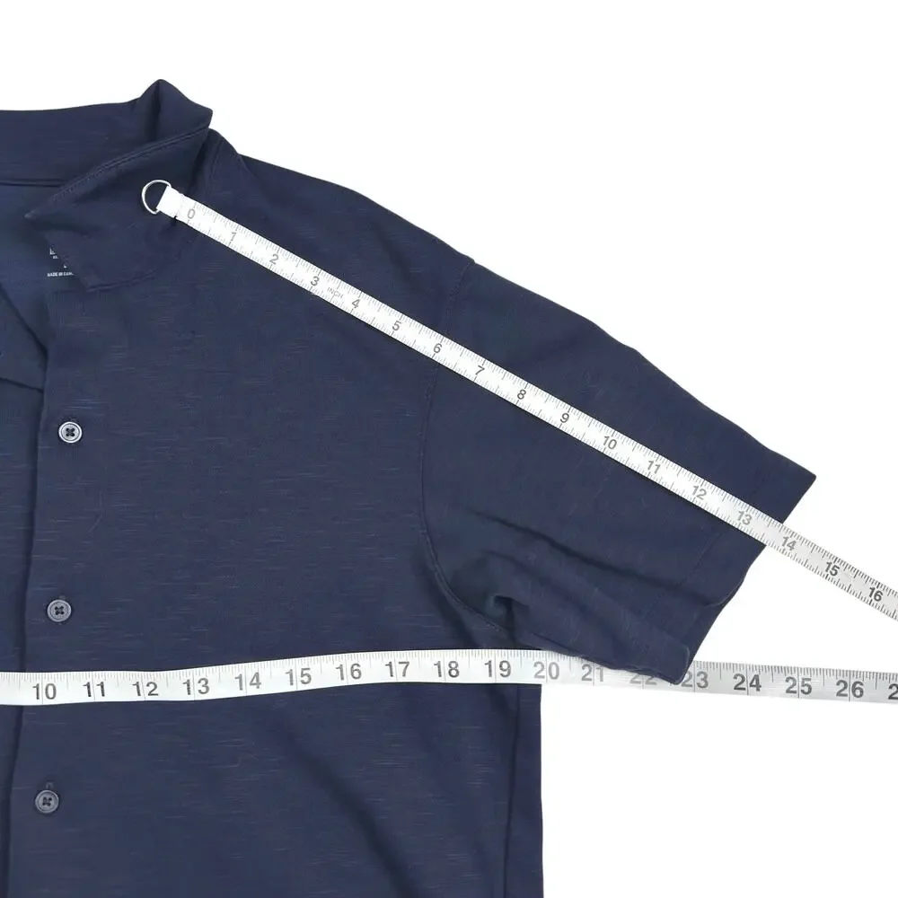 Uniqlo | Men | AIRism Navy Cotton Open Collar SS Button Up Shirt | Small